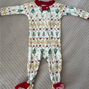 Burt's Bees Gingerbread and Tree Print Kids Footie